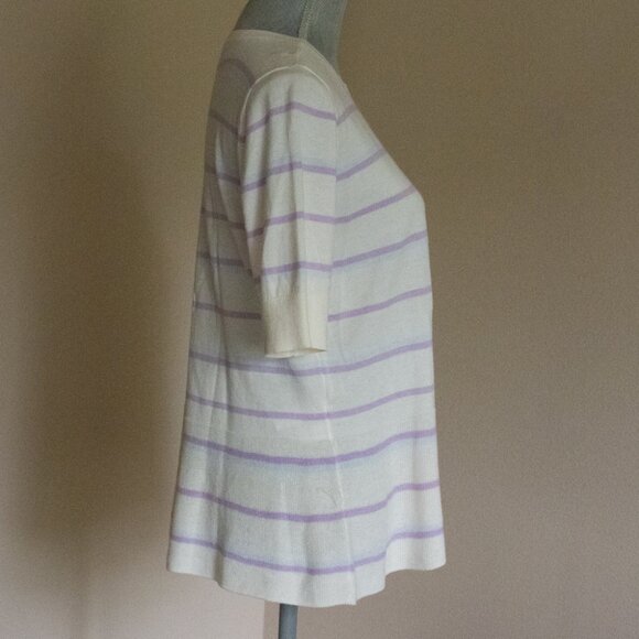 NWT LOFT Striped Peplum Sweater - 100% Cotton - Size Medium - Picture 6 of 9